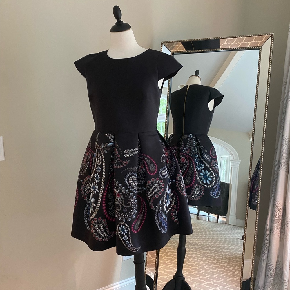 Ted Baker black and paisley dress